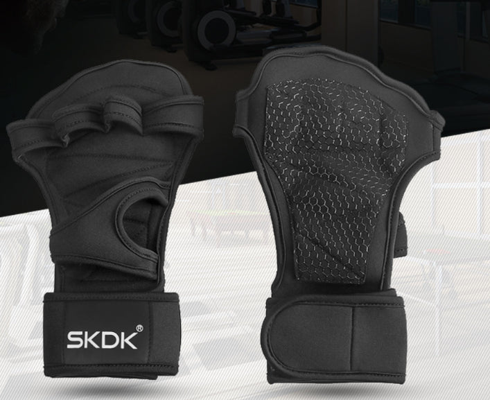 Halffinger Hand Lifting Workout Grip Training Sports Anti Slip Breathable Exercise Fitness Gloves