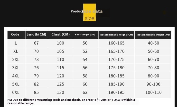 Size chart