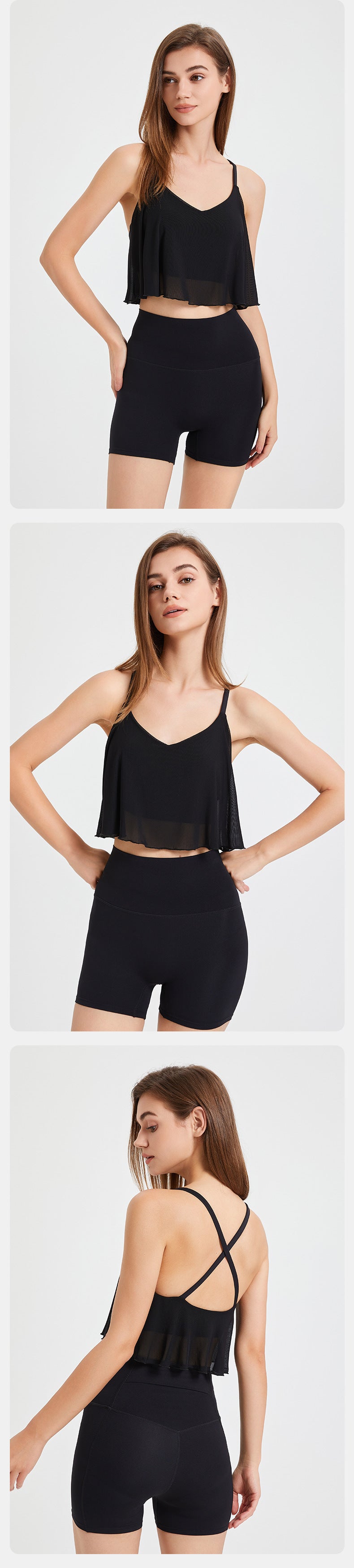 Mesh Yoga Clothes Vest Fixed Chest Pad Shockproof Running Quick-drying Sports Bra