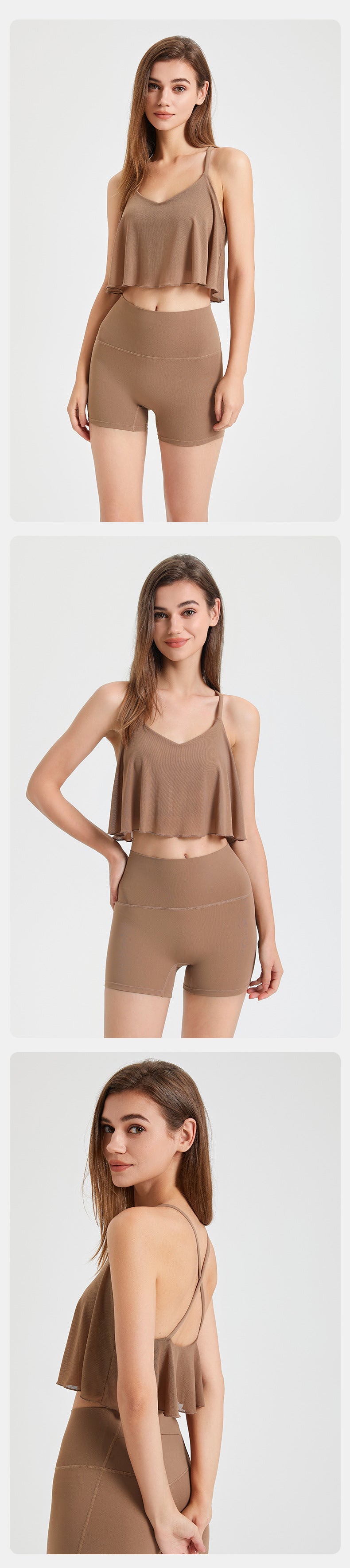 Mesh Yoga Clothes Vest Fixed Chest Pad Shockproof Running Quick-drying Sports Bra