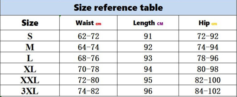 Size chart