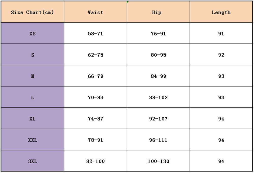 Size chart