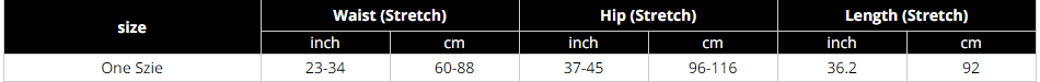 Size chart