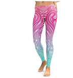 Pink+Turquoise Mandala Weave Yoga/Workout Leggings