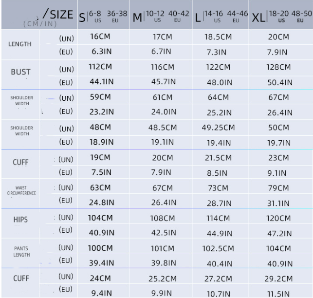 Size chart