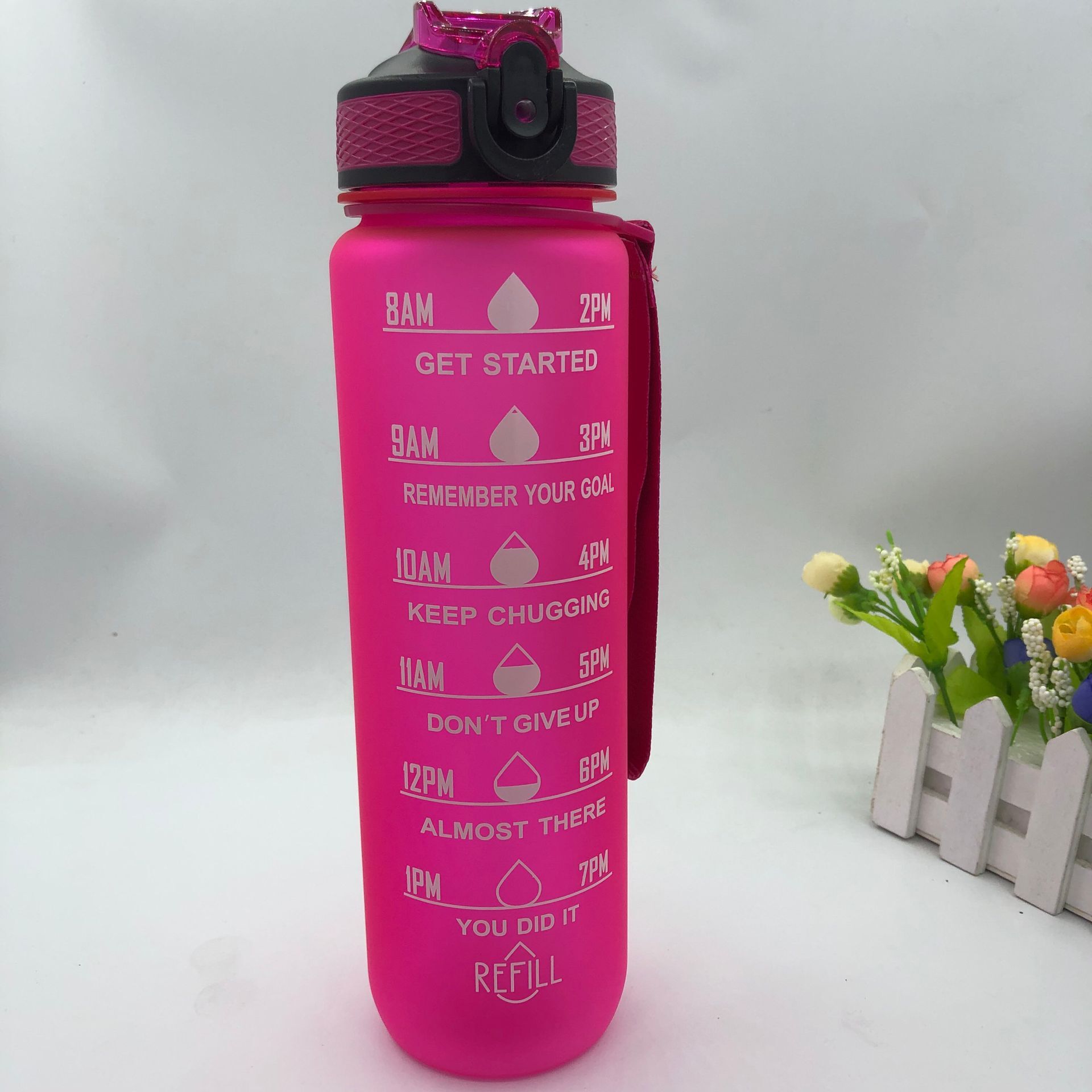 Gradient Color Large-capacity Plastic Space Sports Straw Water Cup