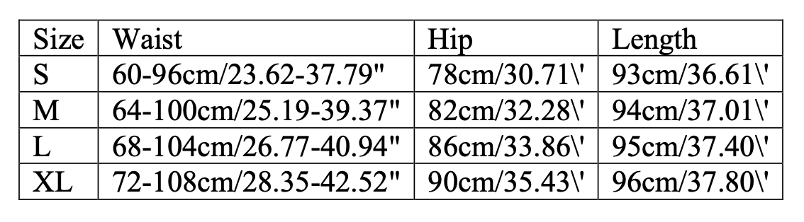 Size chart