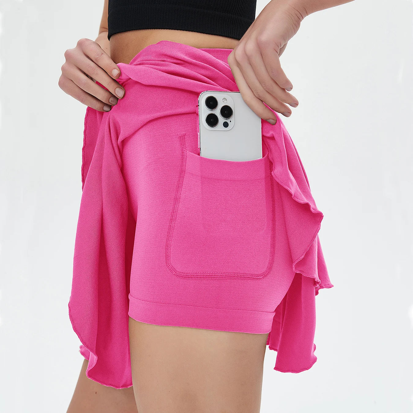 Women's High Waisted Tennis Mini Skirt Tennis Yoga Golf Sports Belt