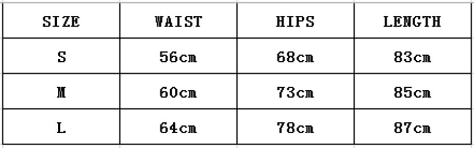 Size chart