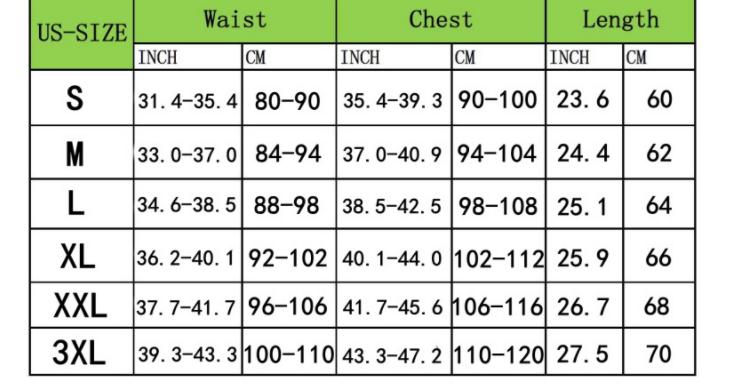 Size chart