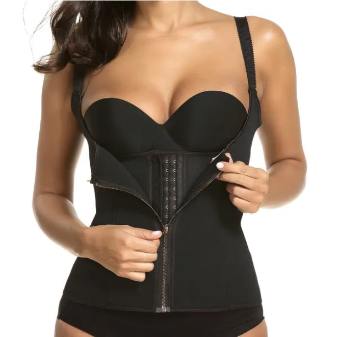 Zippered Waist Trainer Corset Waist Tummy Control Body Shaper Cincher Back Support