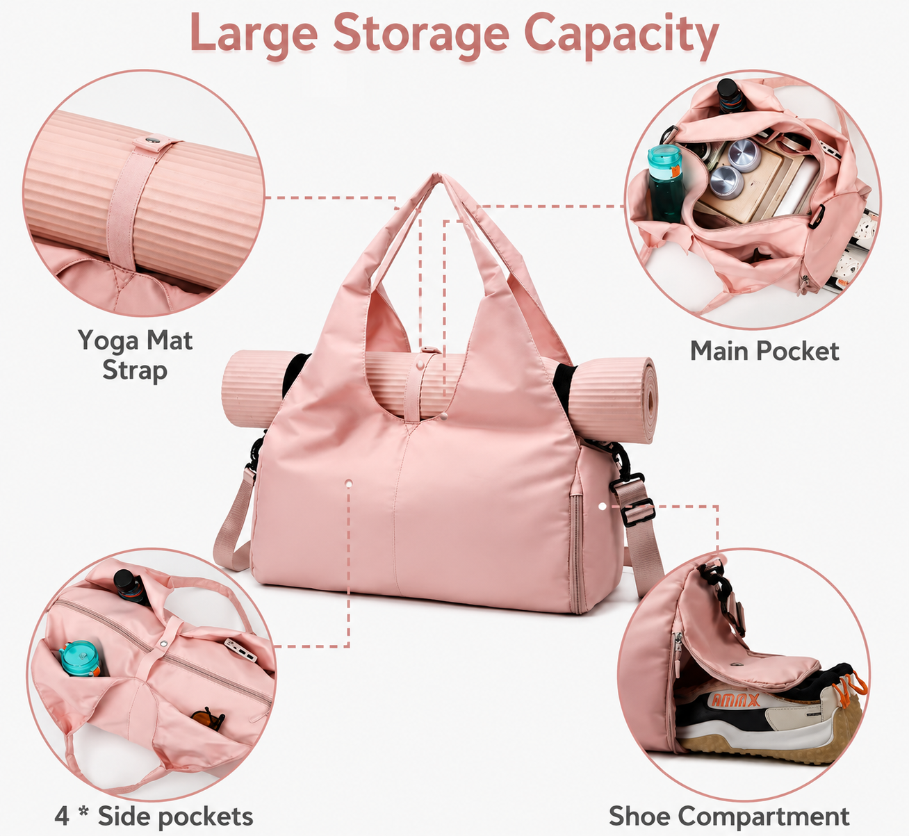 Women Yoga Bag Sports Fitness Dry And Wet Separation Large Capacity Storage Travel Bags Can Carry Yoga Mats